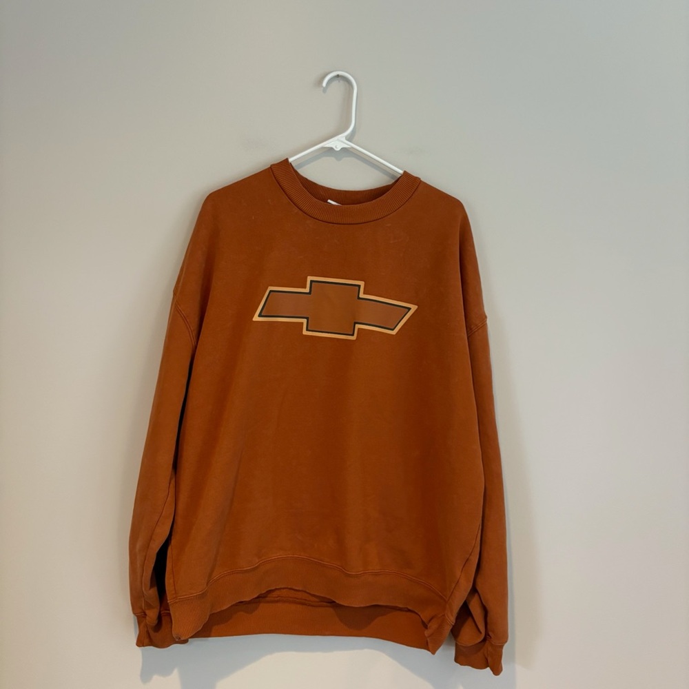 Men's Crewneck Sweatshirt - Rust with Chevron Logo